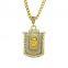 2021 new Hip Hop Style Setting Rhinestone Glitter Jesus Army Brand Alloy Pendant Men Necklace Stainless Steel Chain Necklaces
