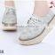 women female flower printing lose weight height lifing increasing espadrilles shoes