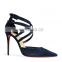 Ladies beautiful double strap high heels ankle buckle strap sandals shoes women other colors option available