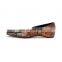 Snake print cover heel design ladies flat  genuine leather sandals women shoes