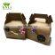 Custom eco friendly brown kraft paper gift box cardboard lunch box packaging with thin rope
