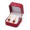 Custom Logo Octagonal Shape Red Color  Pu Leather Bangle Box