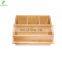 Bamboo Tool Box with handle Caddy Home Accessory Bathroom Counter and Kitchen Cabinet Organizer and Storage Holder