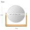 New design bamboo makeup mirror 2 sides bathroom cosmetic mirror table standing make up mirror