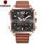 KADEMAN K9038 designer men brand watches dual display functional led chrono leather band cheap digital watches for men