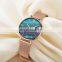SINOBI Elegant Lady Watch Pearl-shell Dial In Emerald Color Stainless Steel Milanese Mesh Band Quartz Watchs S9709L
