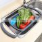 Colander Strainer Over the Sink Food Colanders Strainers with Extendable Handles, Dishwasher-Safe Kitchen Folding Strainer