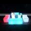 Rechargeable Illuminated led plastic cube chair lighted led cube chair outdoor seating for living room long cube bench