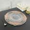 Luxury 13 Inch Round Rose Gold Bronzing Flower Plastic Charger Plate For Wedding Party