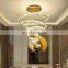 modern large lobby k9 crystal chandelier stairs lights ring circle led chandelier