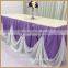 TC106K#23 wholesale beautiful modern light bule chiffon wedding decoration table skirting brial table skirt