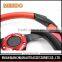 BLACK PVC LEATHER RACING STEERING WHEEL