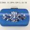 Fashion clutch bag 2015 newest blue satin evening bag