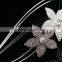 Wholesaler fashion women metal crystal flower charm hairband for wedding