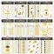 Body art painting metallic temporary gold silver tattoo stickers