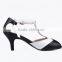 Fashion design leather shoes tstrap peep toe women low heel party shoes