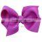 Royal ribbon hair bow headband- shabby ribbon bow- solid ribbon bow