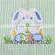 Adorable bunny with eggs applique shortall