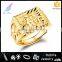 2016 New Design Chinese Traditional Lucky Word Happiness 18K Lord Rings Gold Ring