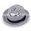 New style panama straw caps blue and white striped homburg hat
