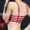 Cross back comfort workout bras with removable pads running tank tops halter sports bra