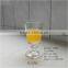 lead free clear engraved thick glass water goblet with stem