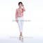 2016 new arrival Wholesale fashion design cropped trousers long white slim lady pants for women