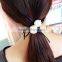 Simple Fashion Elegant Ribbon Double Imitation Pearl Hairband Elastic Hair Bands for Women Bride Accessories Jewelry