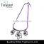 Diamond jewelry mix color woven rope with gun black alloy flower pendant necklace jewelry new arrival 2016