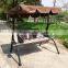 Outdoor double swing chair, rattan hanging swing chair