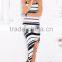Classic stripe party wear evening dress formal style latest formal dress patterns with asymmetrical hemline