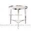 Glass Top Staimless Steel Dining Snack Table