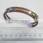 Stainless Steel Bangle With Two Row Leather