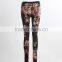 F5W31013 Women Custom Floral Printed Leggings With Stretch Lycra Fabric