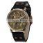 vintage genuine leather antique style man bronze automatic mechanical watch relojes