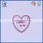 custom heart shap sew on embroidery logo badge
