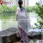 Large Tribe Style Cotton Voile Shawl Scarf with Tassel Reactive Printing Pattern