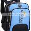 Blue nylon waterproof school bag for kids with two side pockets