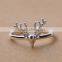 925 Sterling silver Chrismas elk solid silver adjustable ring fashion women jewelry 6260547