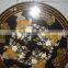 Black Round Marble Stone Inlay Dinning Table Top Pietra Dura Table Top