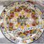 Round Marble Stone Inlaid Antique Table Top Hand Crafted Art Work