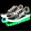 Free Sample Unisex USB Light Luminous LED Shoes Sportswear Sneaker Luminous Casual Shoes Silver