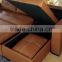 High quality brown leather modern sectional Corner sofas with storage function