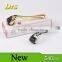 Gold handle derma skin roller with 1.0mm needle for face massage