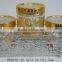 3pcs glass jars with decal or hand drawing in silver rack