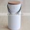 ceramic cylindric galze canister with wooden cork and PC handle, ceramic canister