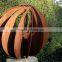 famous metal art theme park stainless steel ball garden corten steel sculpture