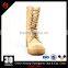 Khaki suede cow leather army tactical military desert boots with zipper for Hunting /Hiking/ Camping