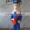 Little red backpack small eyes postman pat mascot cartoon costume