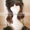 winter Imitation rabbit fur prevent the wind and snow flat-top cap Russia faux fur hat